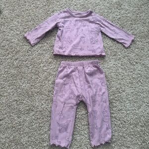 Girls puppy print set